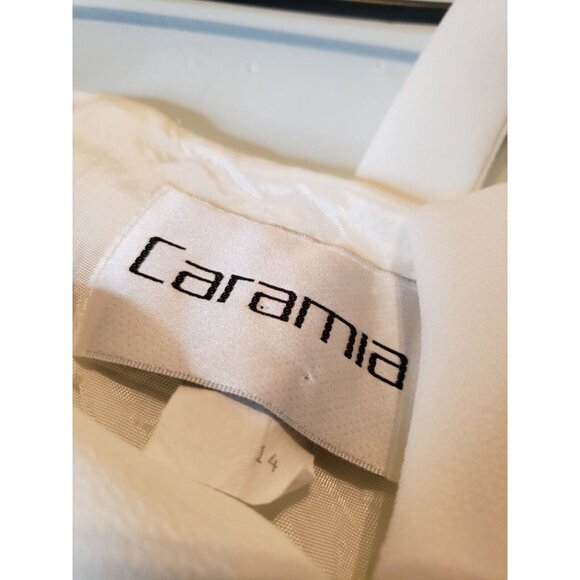 Caramia Womens 14 Midi Dress White Elegant Semi Formal Sleeveless Minimalist - Picture 5 of 5